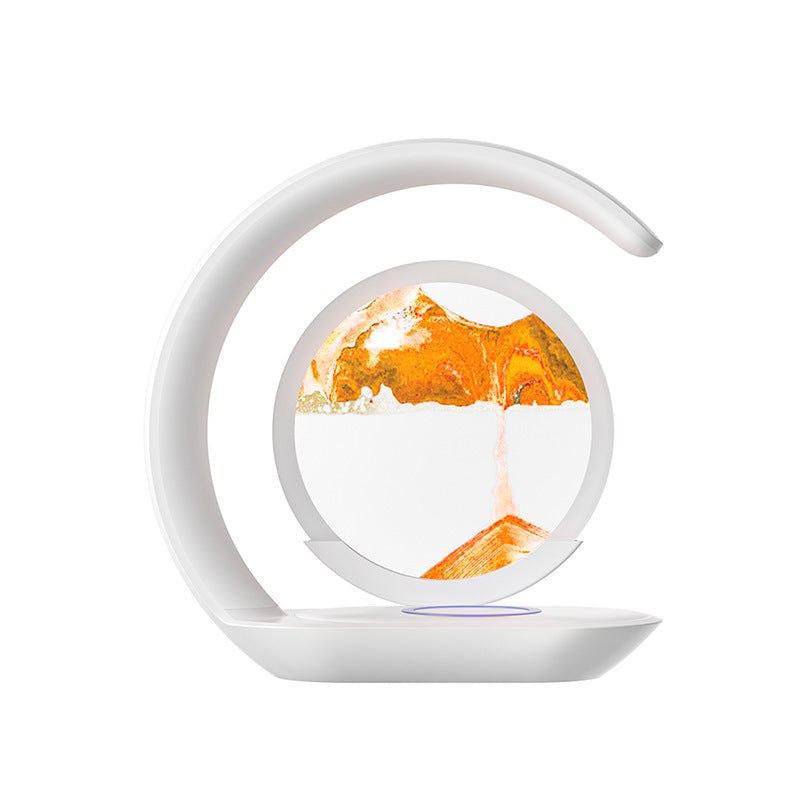 3D Moving Sand Art Night Lamp Wireless Charger