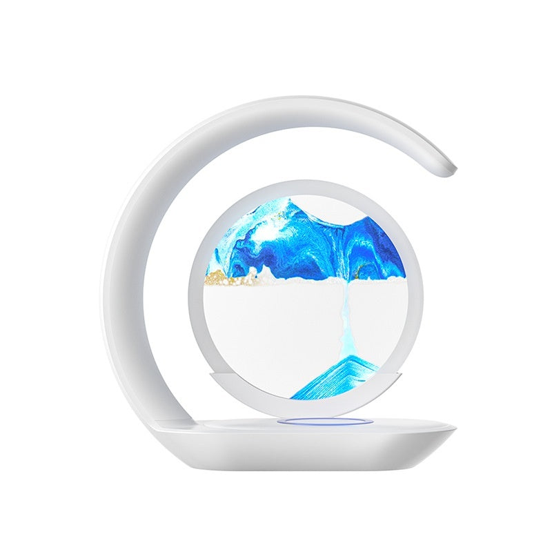 3D Moving Sand Art Night Lamp Wireless Charger