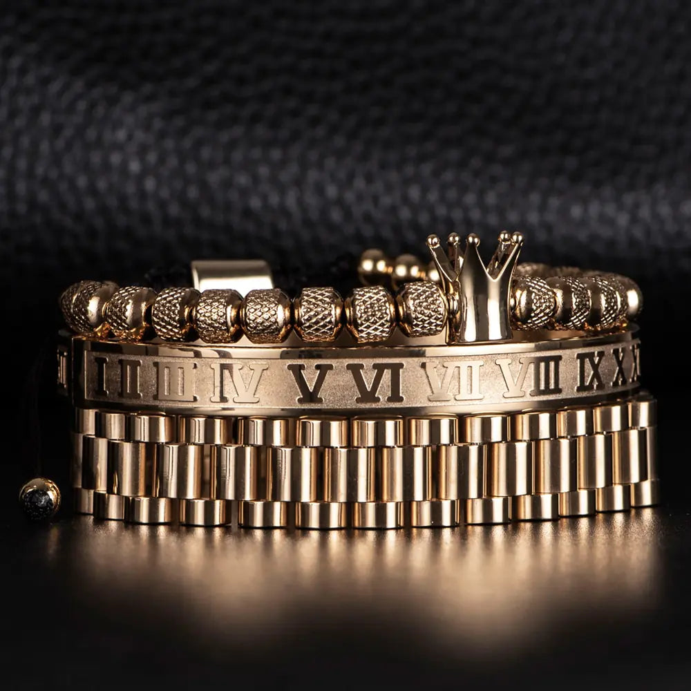 Crown Roman Numeral Bracelet