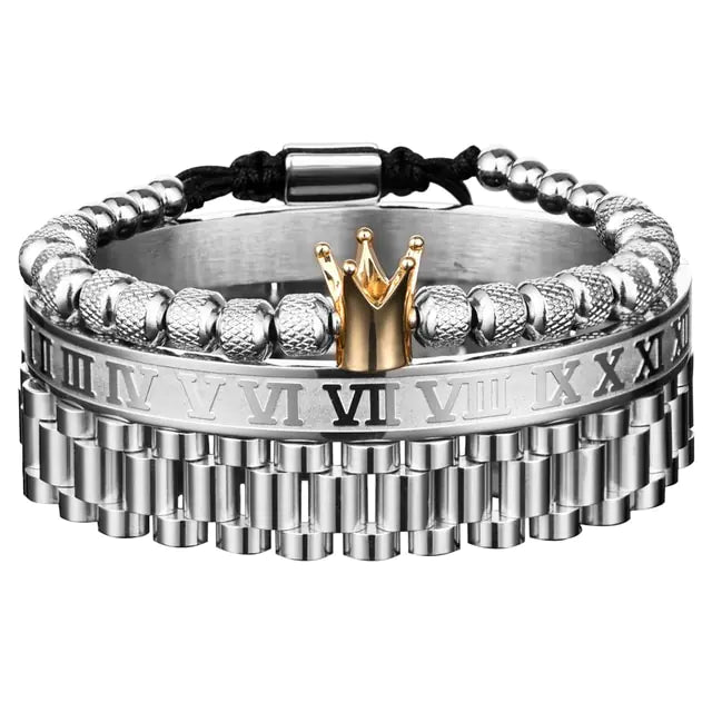 Crown Roman Numeral Bracelet