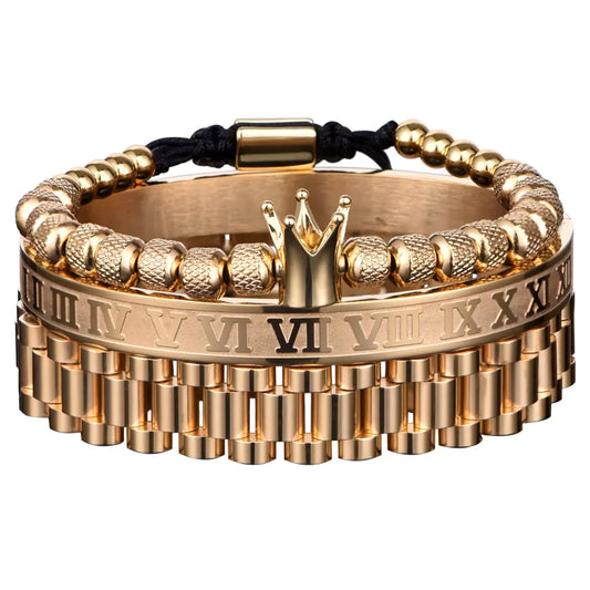 Crown Roman Numeral Bracelet