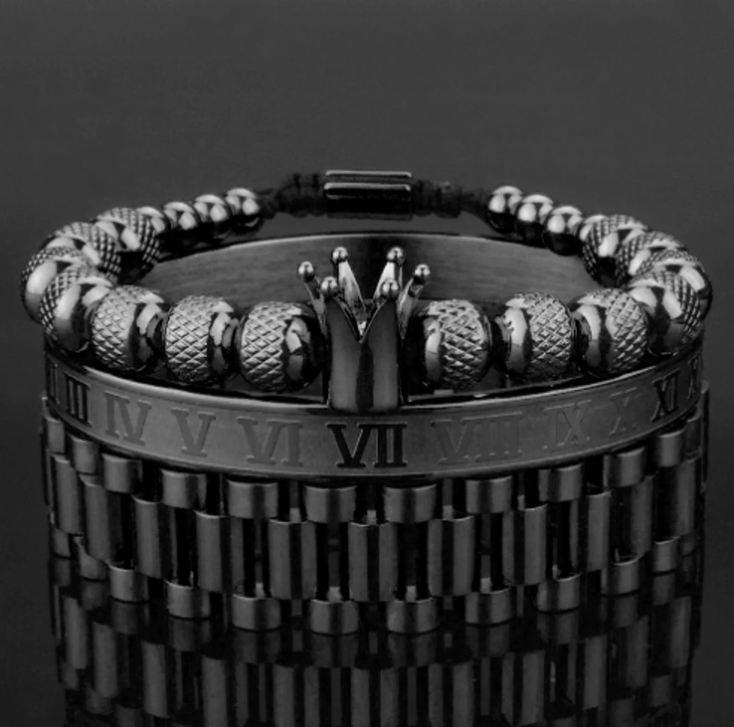 Crown Roman Numeral Bracelet