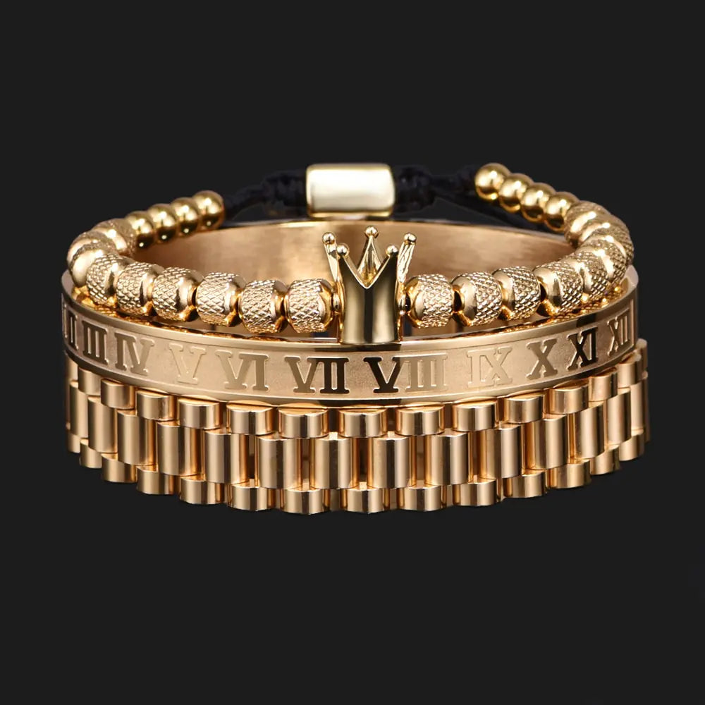 Crown Roman Numeral Bracelet