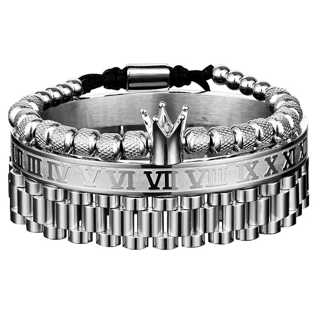 Crown Roman Numeral Bracelet