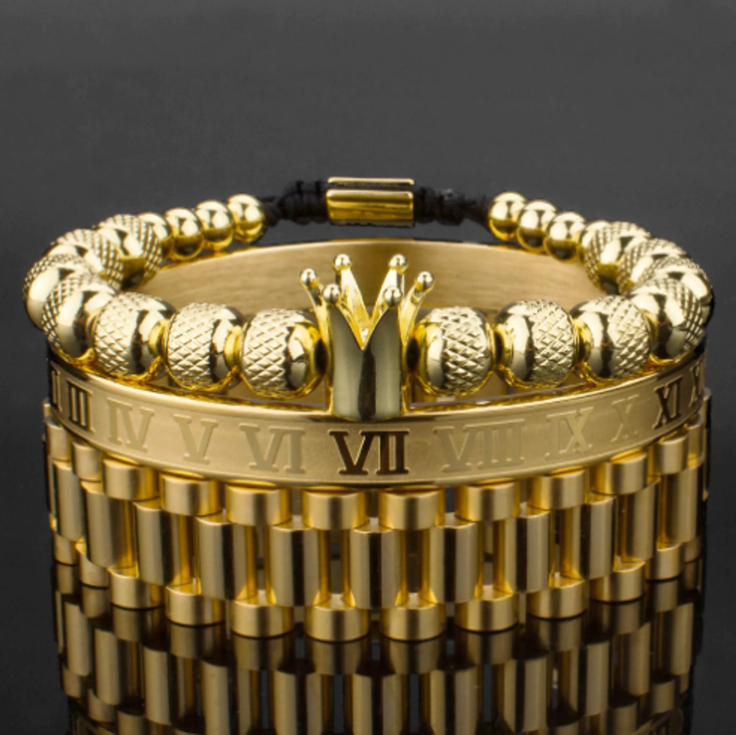 Crown Roman Numeral Bracelet