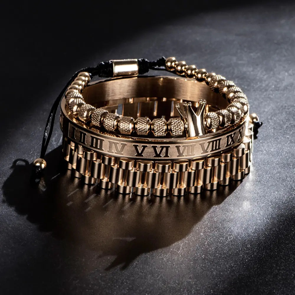 Crown Roman Numeral Bracelet