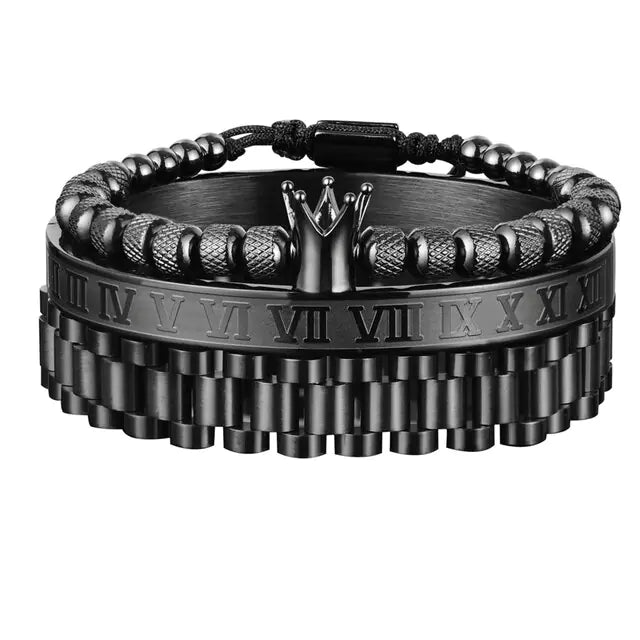 Crown Roman Numeral Bracelet