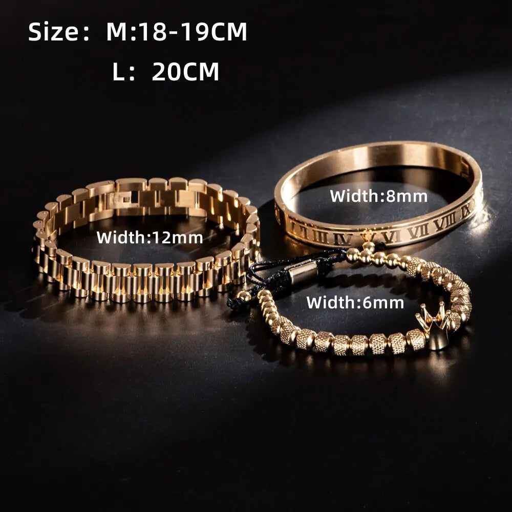 Crown Roman Numeral Bracelet